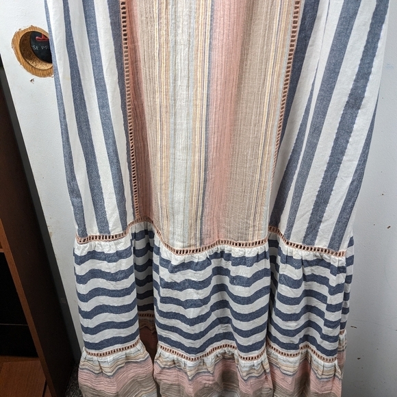 America & Beyond Comtessa Striped Maxi Dress Sz M - Picture 4 of 9